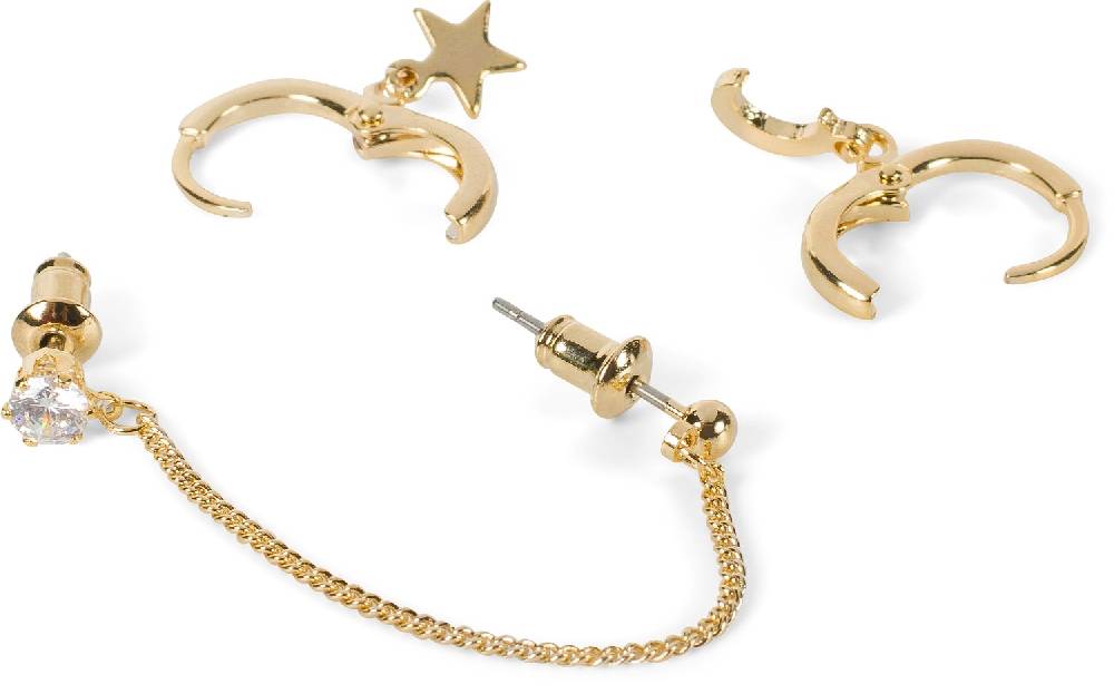 Stylebreaker 4-Teiliges Hoops und Ohrstecker Set mit Strass Meist gekauft