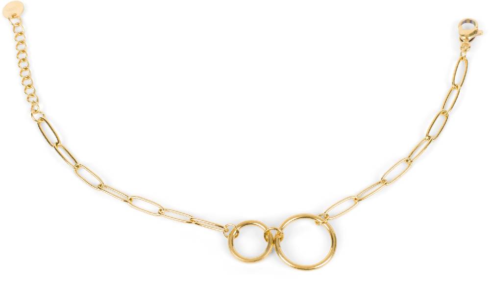 Stylebreaker Edelstahl Glieder Armkette mit Ring Anhängern Limitierter Zeitrabatt