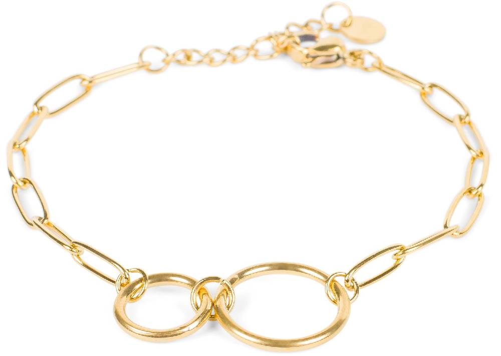 Stylebreaker Edelstahl Glieder Armkette mit Ring Anhängern Limitierter Zeitrabatt