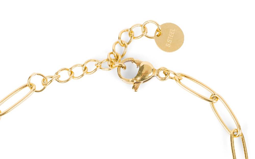 Stylebreaker Edelstahl Glieder Armkette mit Ring Anhängern Limitierter Zeitrabatt
