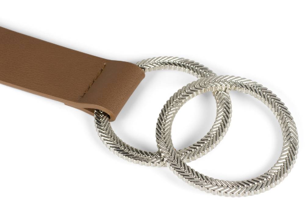 Stylebreaker Einfarbiger Taillengürtel mit doppelter geprägter Ringschnalle Saisonale Angebote