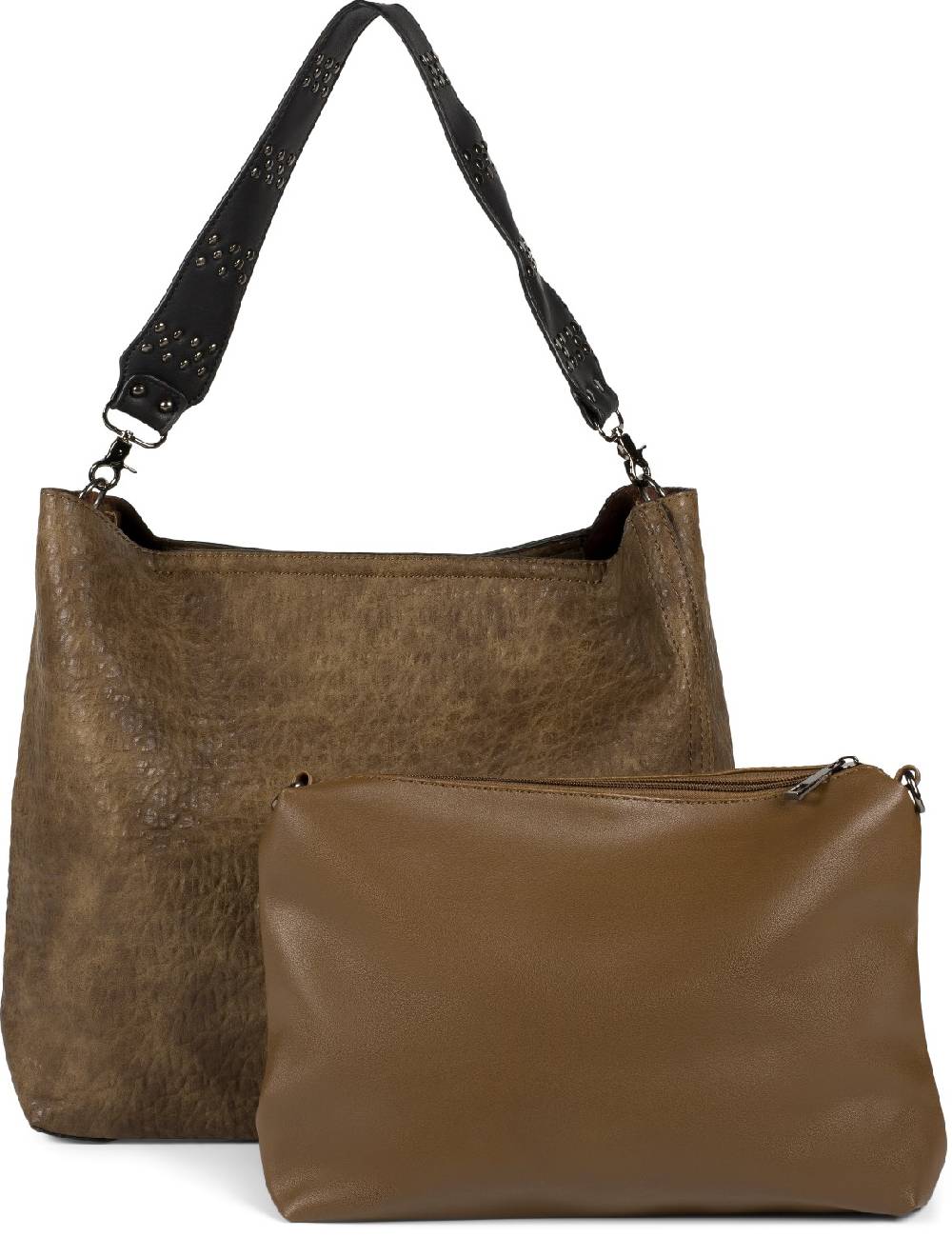 Stylebreaker 2 in 1 Schultertasche mit Nietengurt und Innentasche Riesige Ersparnisse