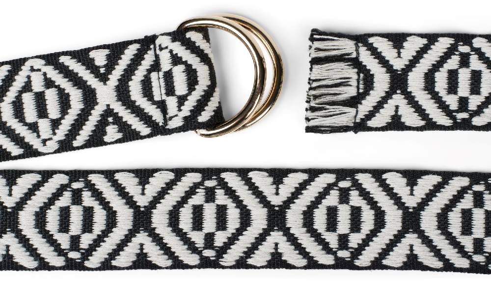 Stylebreaker Stoff Gürtel mit Azteken Muster und D-Ring Schnalle Meist gekauft