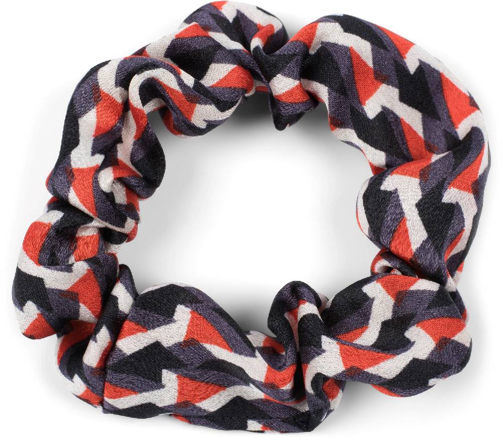 Stylebreaker Scrunchie Haargummi Retro Muster mit Schleife Begrenztes Angebot