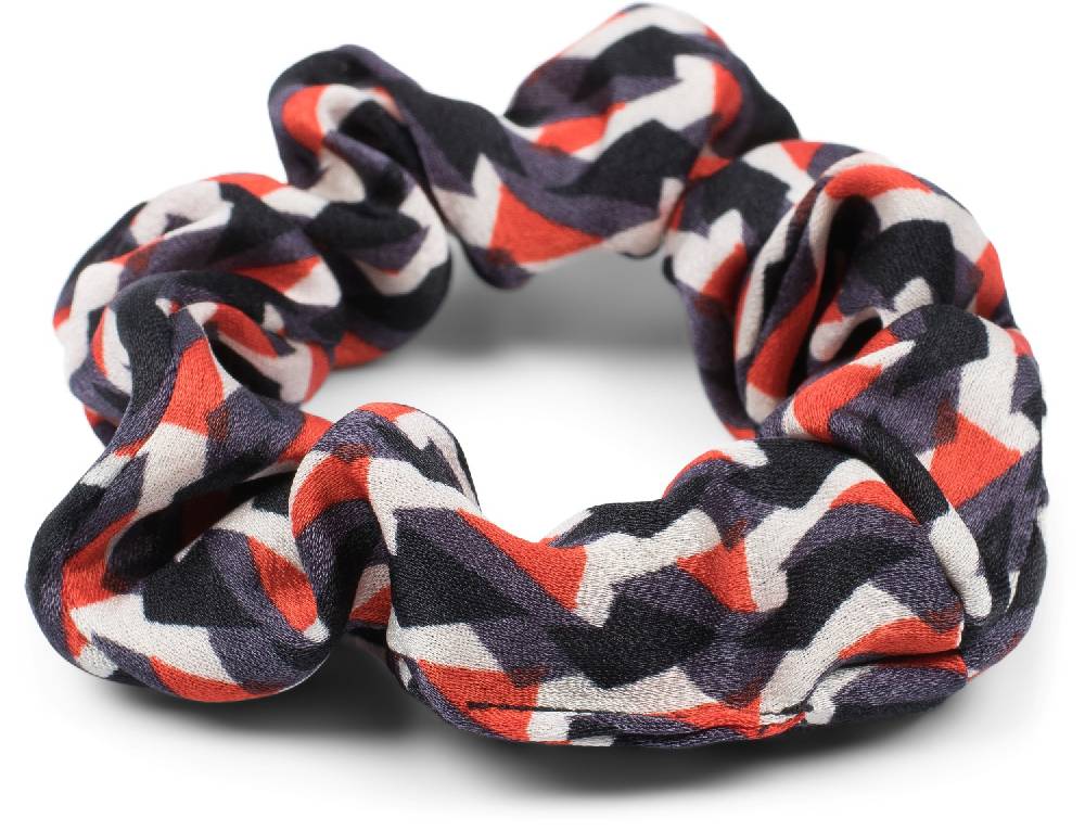 Stylebreaker Scrunchie Haargummi Retro Muster mit Schleife Begrenztes Angebot