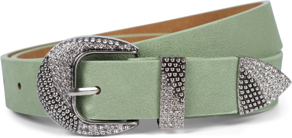 Stylebreaker Gürtel unifarben mit halbrunder Schnalle und Strass Muttertagsangebot