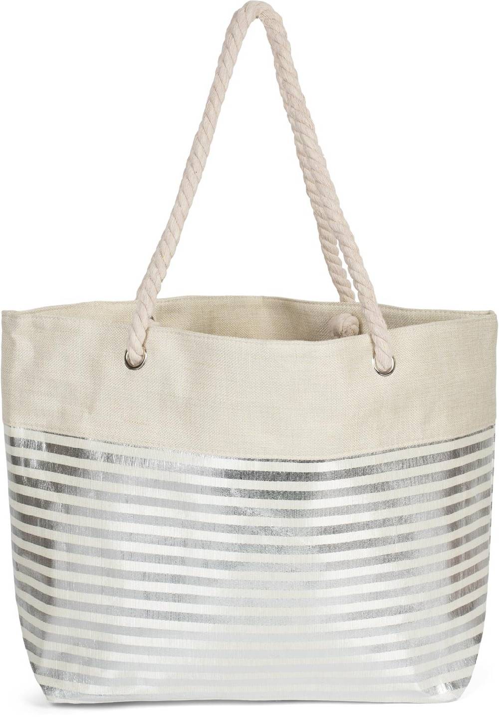 Stylebreaker Strandtasche mit metallic Streifen Blitzangebot