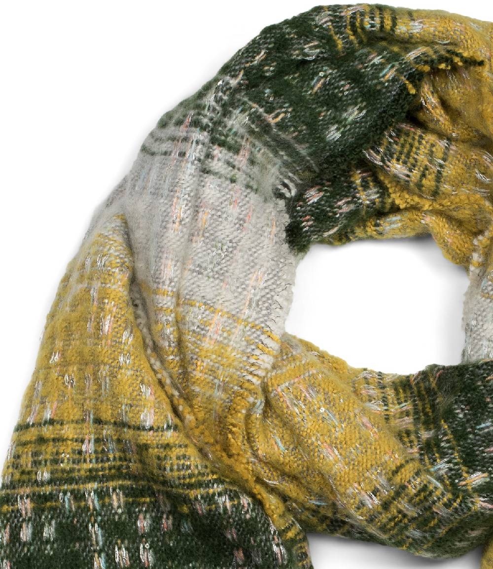 Stylebreaker Warmer Schal mit Streifen Web Muster und Pailletten Letzte 2 Tage