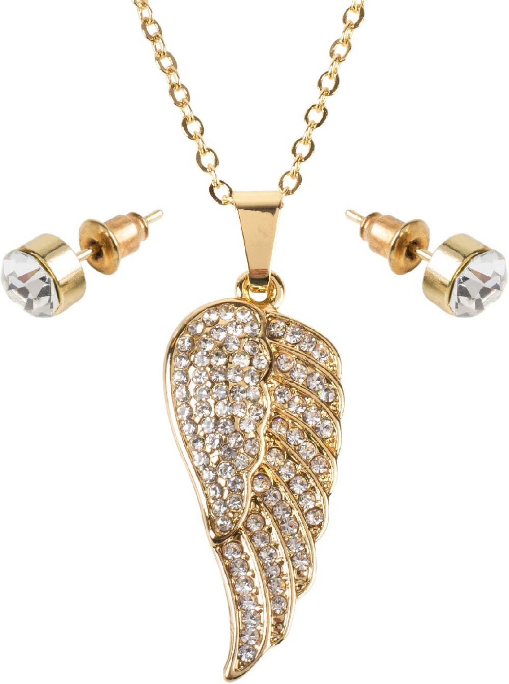 Stylebreaker Schmuck Set Halskette mit Flügel und Ohrringe Vierteljährliche Förderung