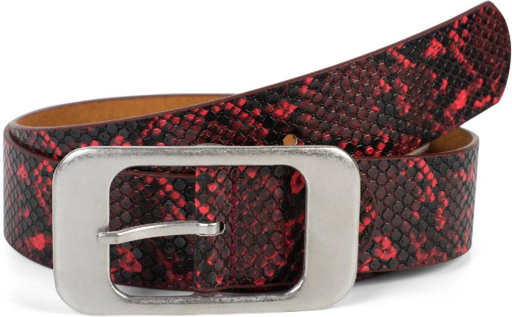 Stylebreaker Gürtel Schlangenleder Optik mit großer rechteckiger Schnalle Im Verkauf