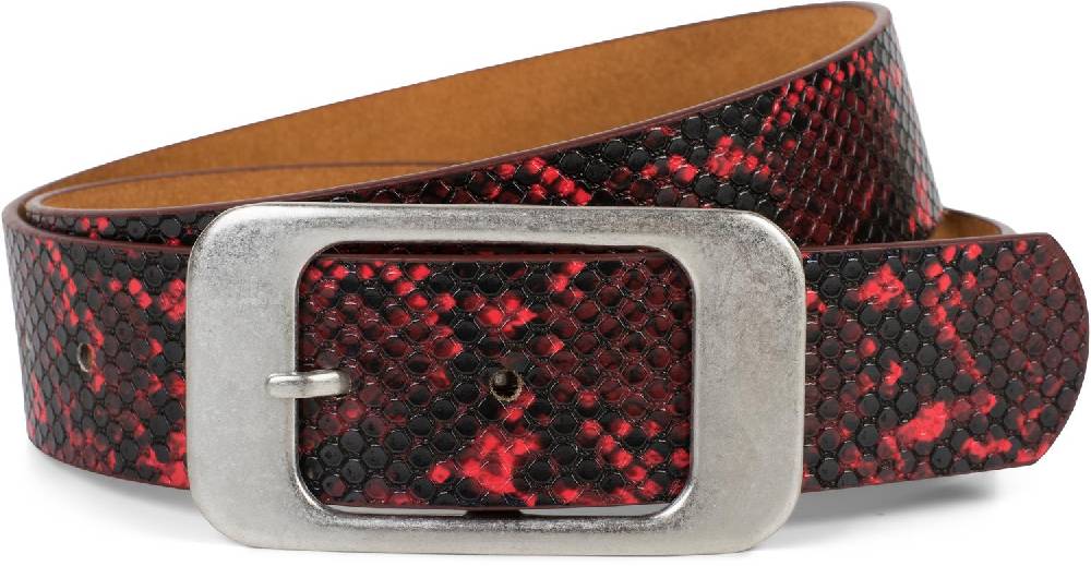 Stylebreaker Gürtel Schlangenleder Optik mit großer rechteckiger Schnalle Im Verkauf