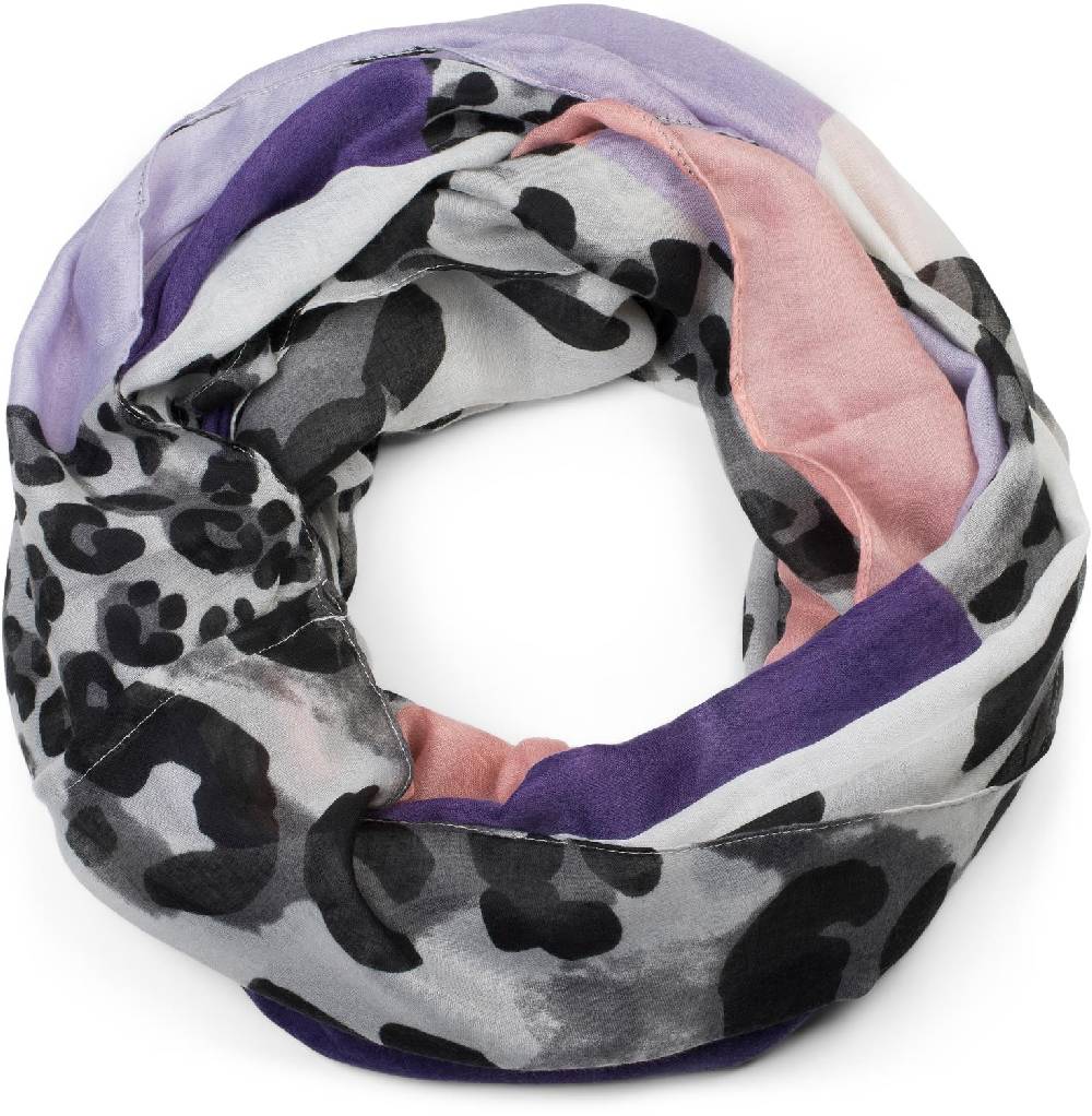 Stylebreaker Colour Blocking Loop Schal mit Leoparden Muster Hotsell