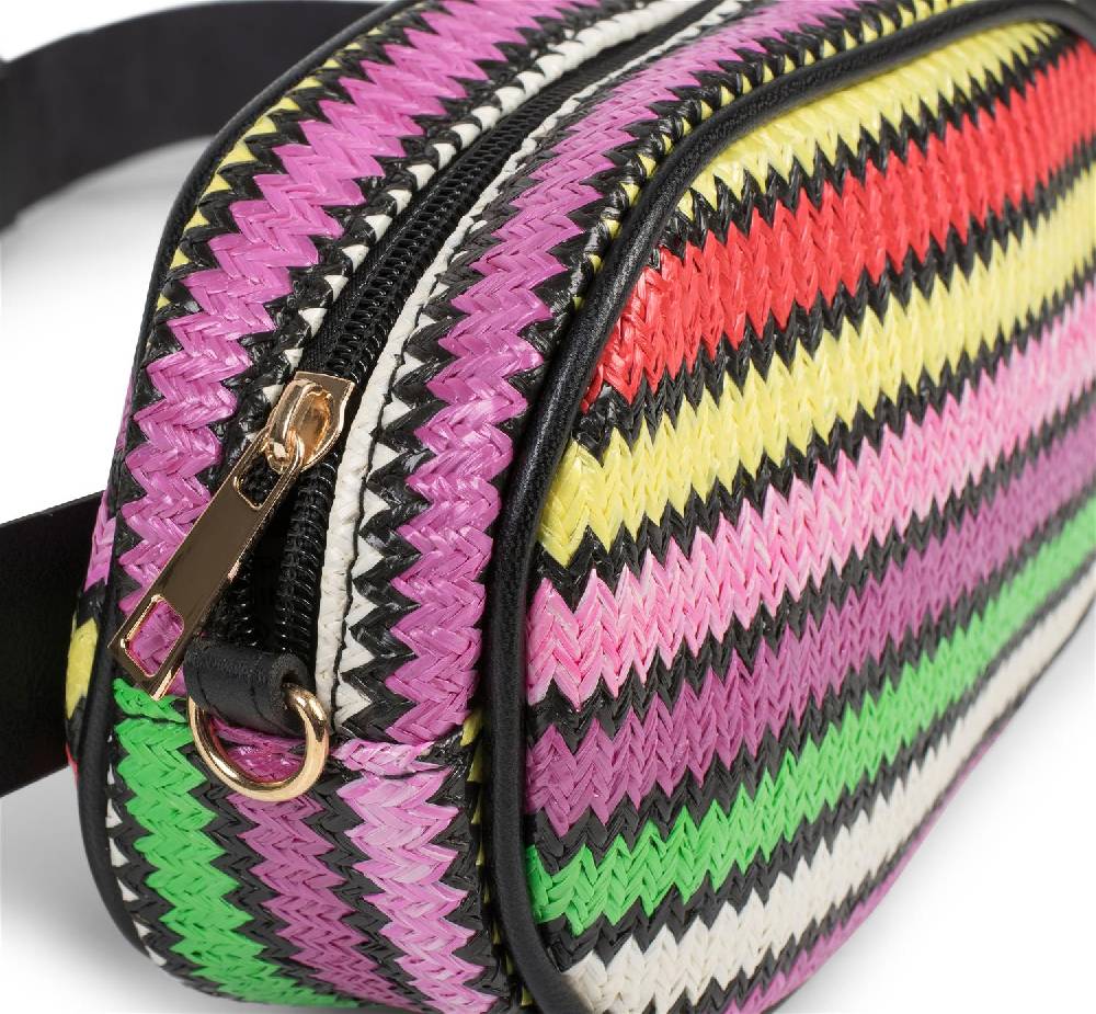 Stylebreaker Bauchtasche mit buntem Zick-Zack Muster, Gürteltasche Rabatt