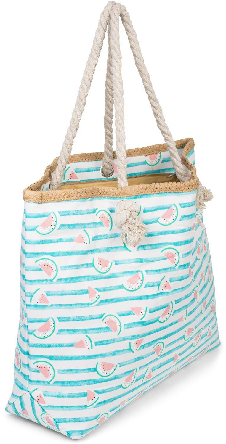 Stylebreaker Strandtasche mit Streifen und Melone Print Weihnachtsangebot