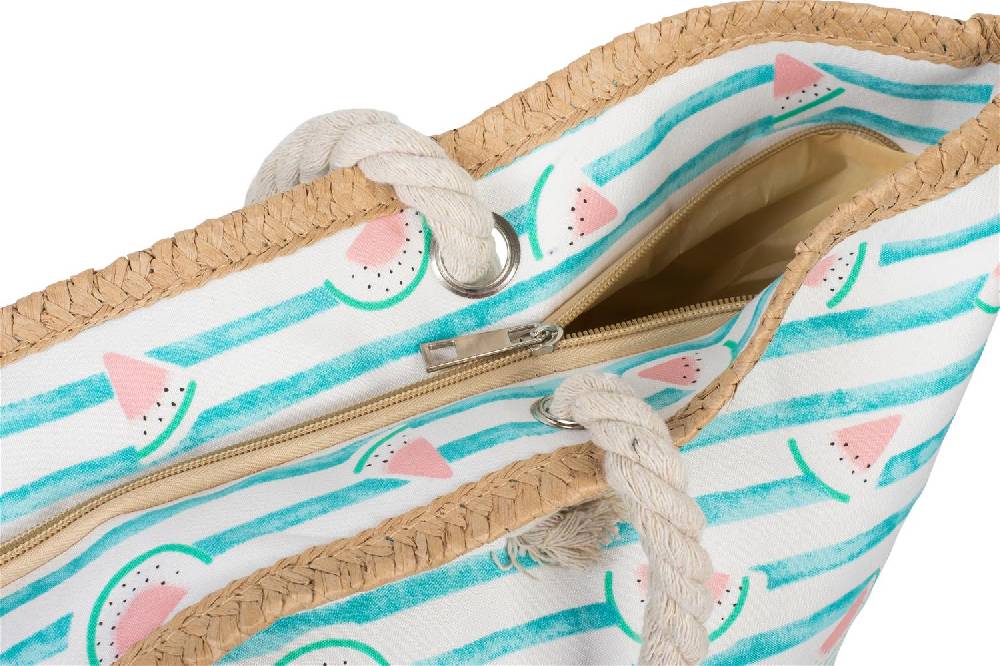 Stylebreaker Strandtasche mit Streifen und Melone Print Weihnachtsangebot