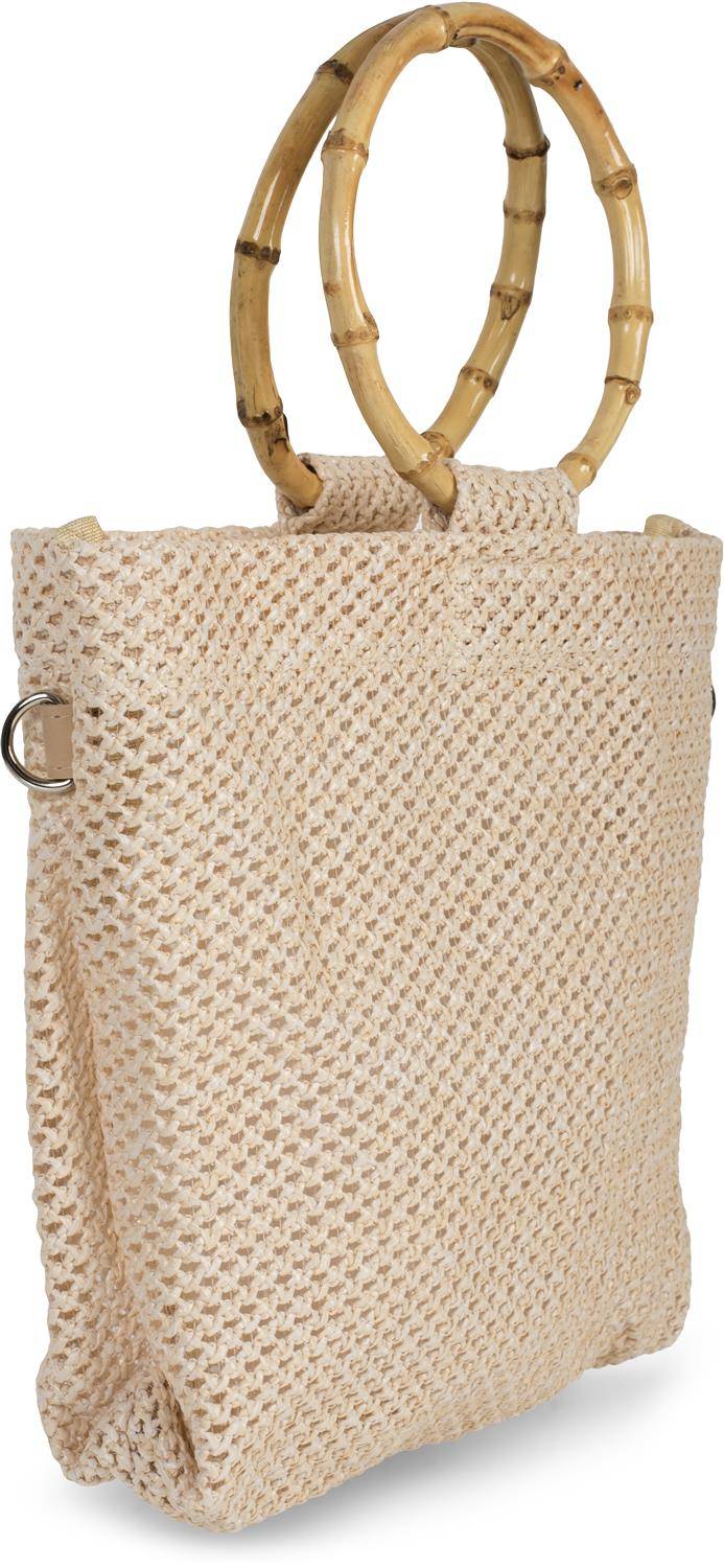 Stylebreaker Henkeltasche mit Bambus Henkel in Häkel Optik Osterangebot