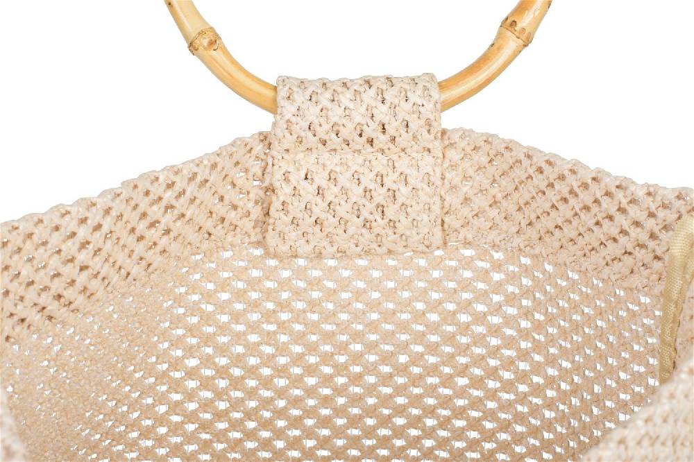 Stylebreaker Henkeltasche mit Bambus Henkel in Häkel Optik Osterangebot