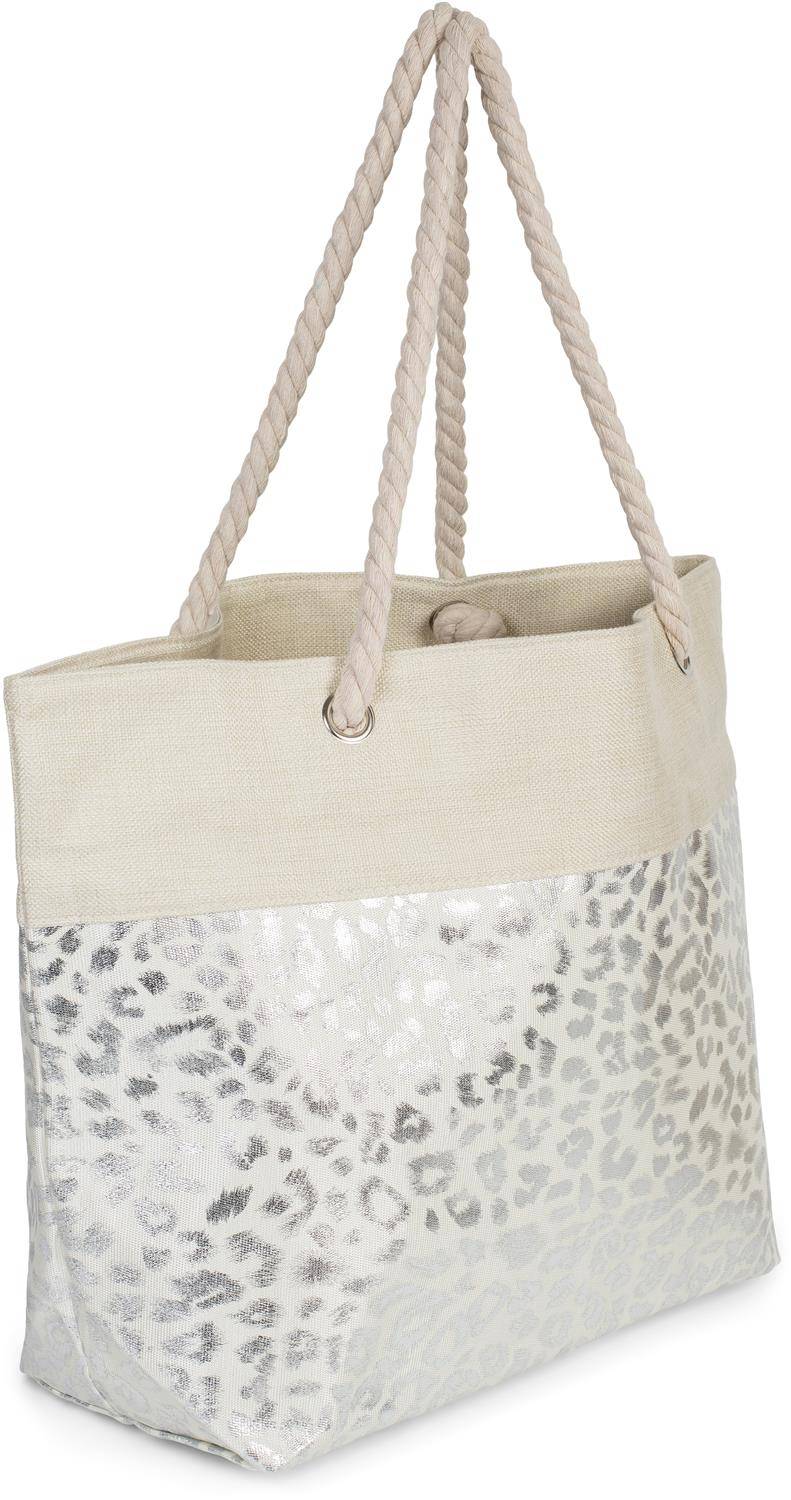 Stylebreaker Strandtasche mit metallic Leoparden Print Vatertagsangebot