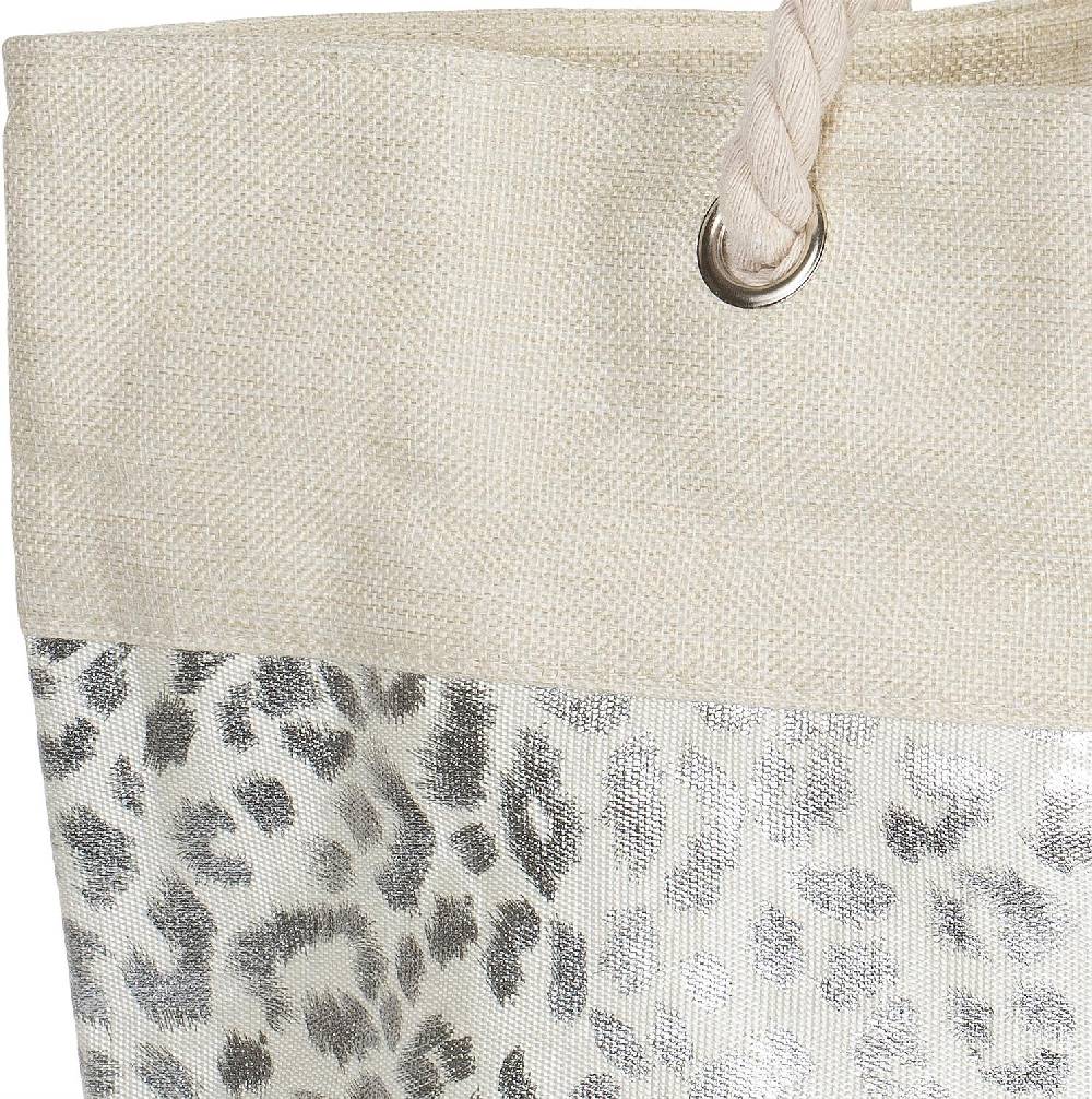 Stylebreaker Strandtasche mit metallic Leoparden Print Vatertagsangebot