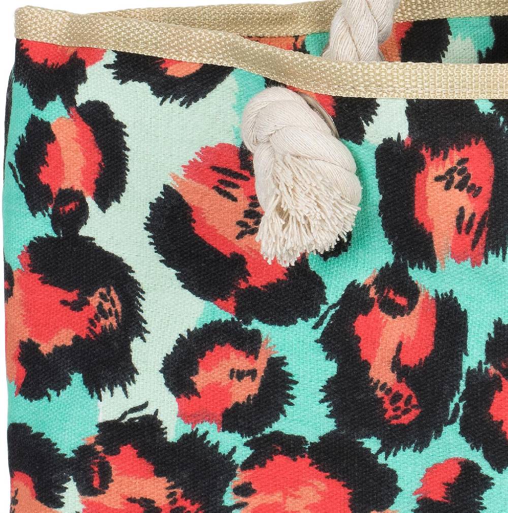 Stylebreaker Strandtasche mit buntem Leoparden Muster Jubiläumsangebot