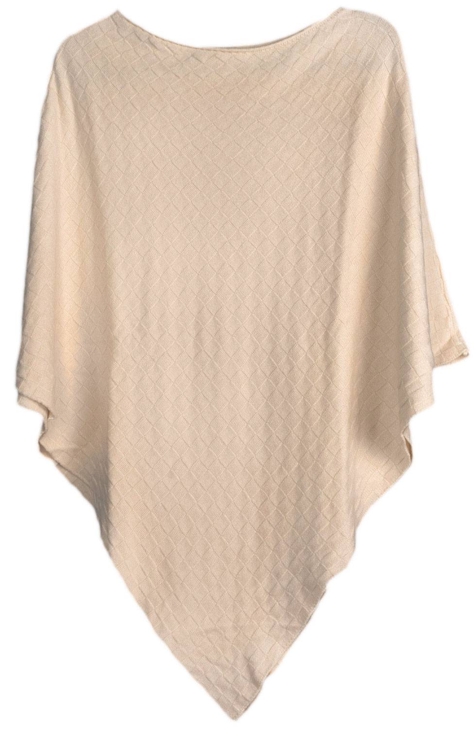 Stylebreaker Feinstrick Poncho mit Karo Schachbrett Struktur Letzte 3 Tage