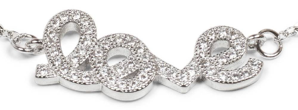 Stylebreaker Armkette mit Strass Element 'love' 50% Rabatt für begrenzte Zeit