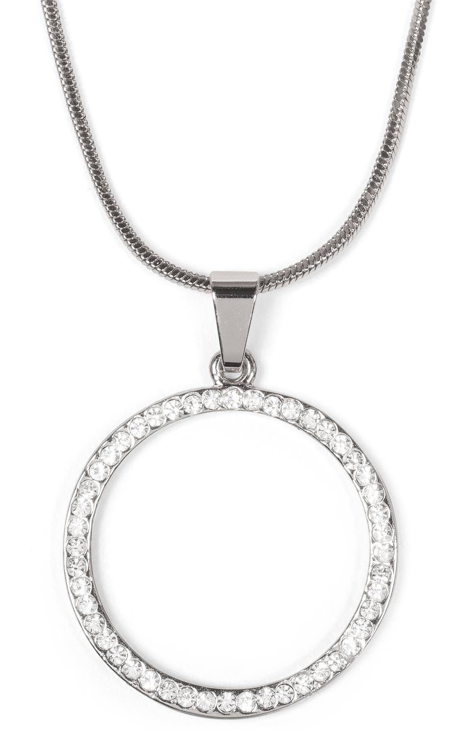 Stylebreaker Halskette mit rundem Strass Anhänger Rabatte dieses Monats