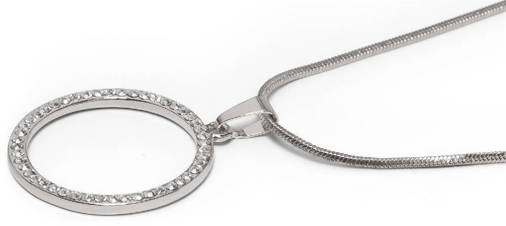 Stylebreaker Halskette mit rundem Strass Anhänger Rabatte dieses Monats