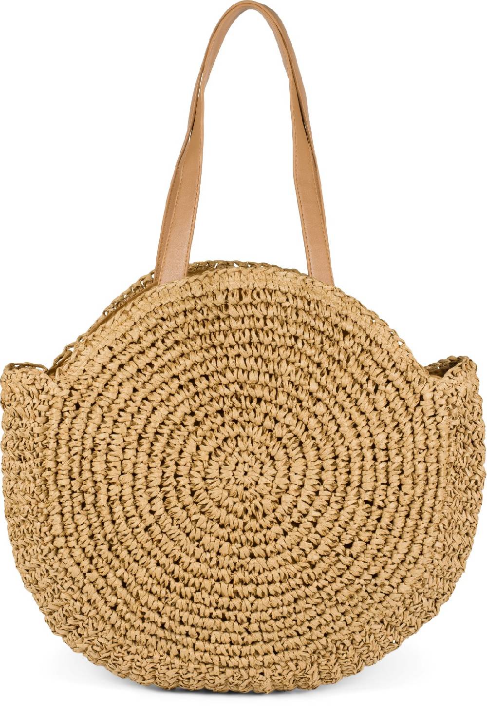 Stylebreaker Runde Flecht Schultertasche - Basttasche Meist gekauft