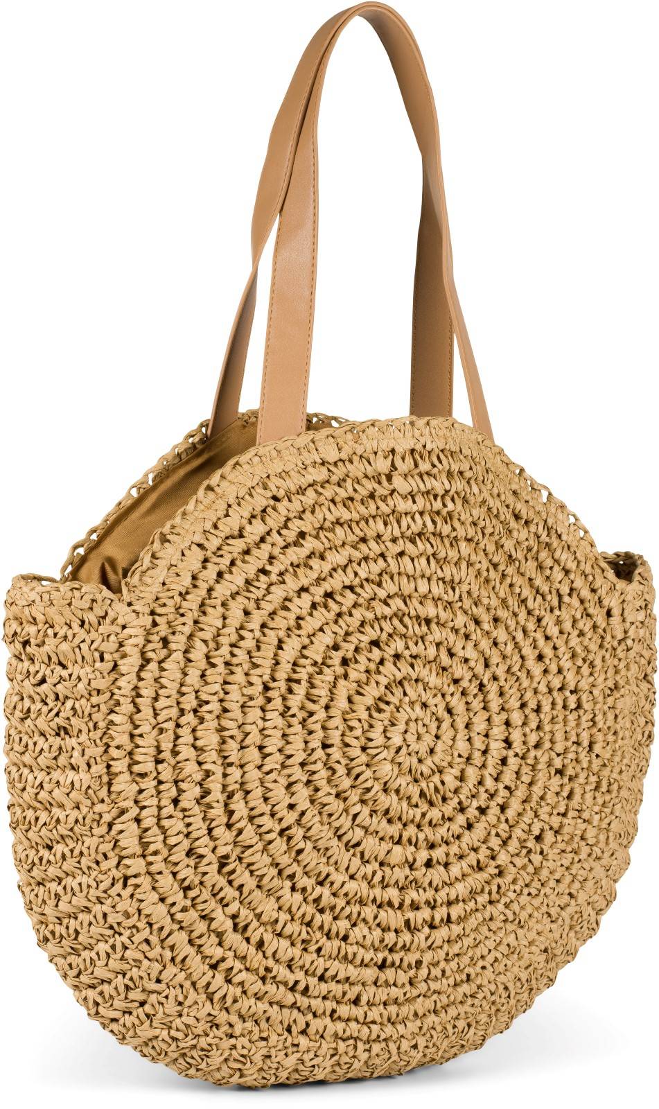 Stylebreaker Runde Flecht Schultertasche - Basttasche Meist gekauft