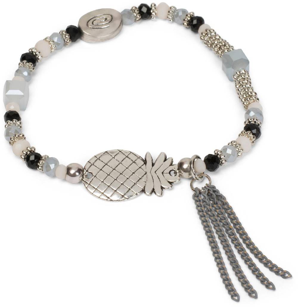 Stylebreaker Armband mit Perlen, Ananas und Kette Sonderangebot