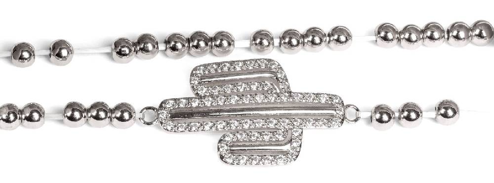 Stylebreaker Kugelarmband mit Kaktus und Strass Begrenztes Angebot