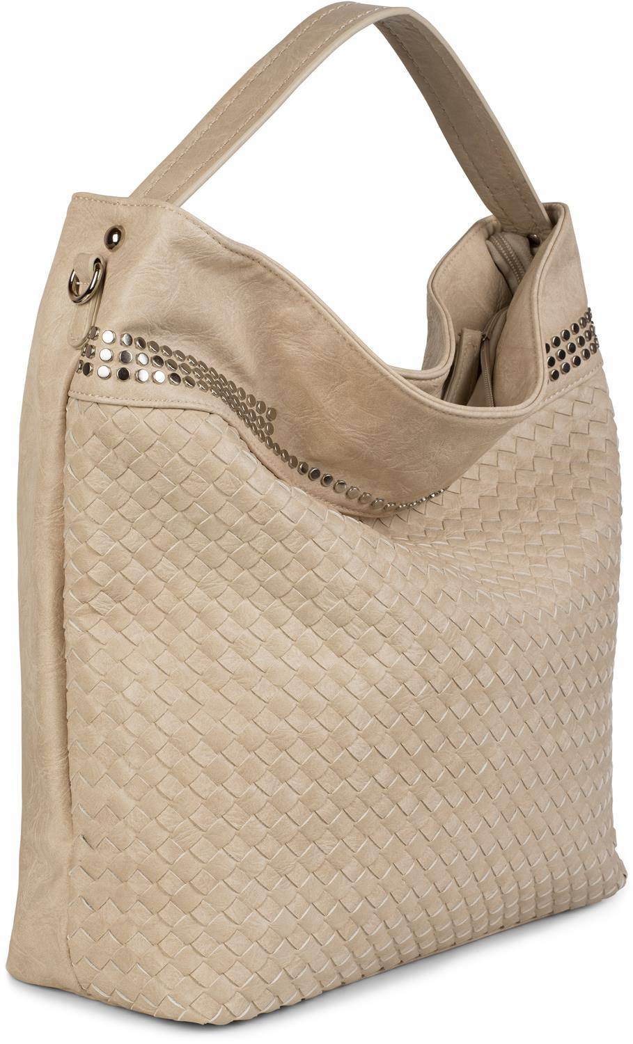 Stylebreaker Hobo Bag in Flechtoptik mit Nieten Saisonschlussverkauf
