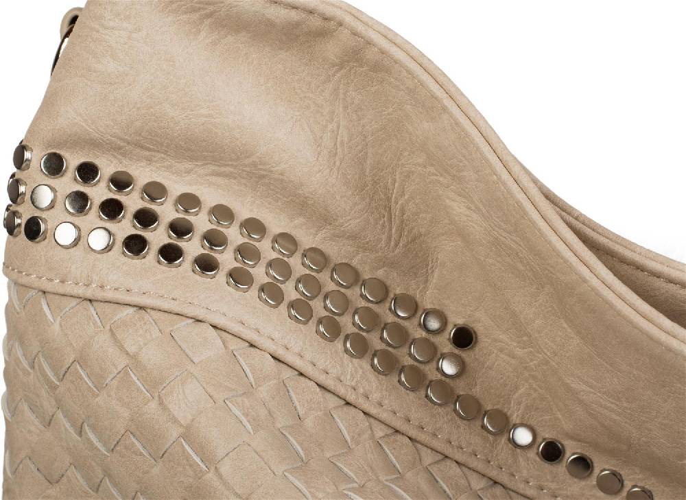 Stylebreaker Hobo Bag in Flechtoptik mit Nieten Saisonschlussverkauf