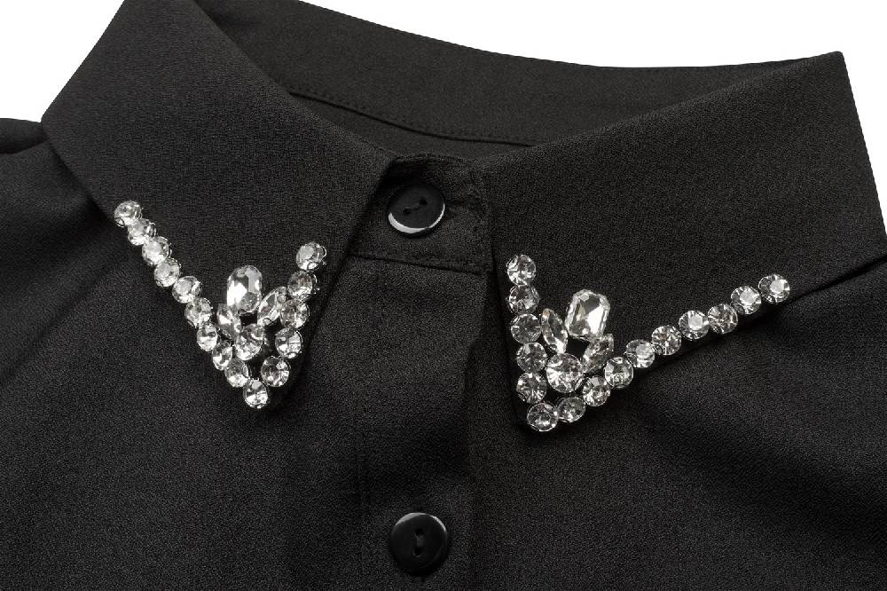 Stylebreaker Einsteckkragen mit Strass besetzt Osterangebot