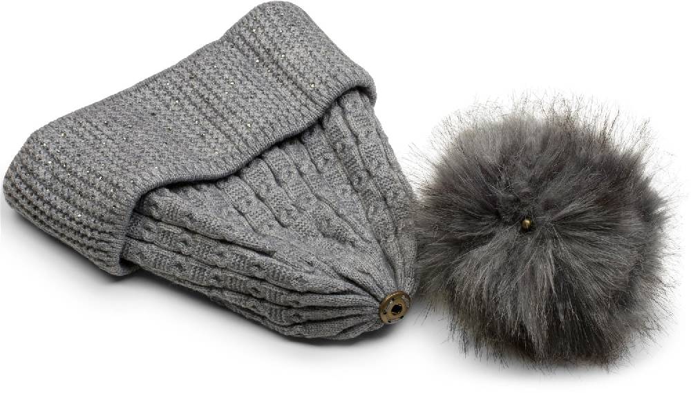 Stylebreaker Feinstrick Bommelmütze mit Strass Top Angebot