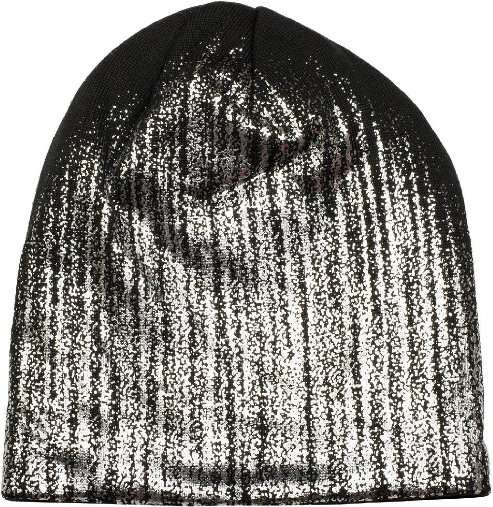 Stylebreaker Feinstrick Beanie mit Metallic Print Neueste Mode
