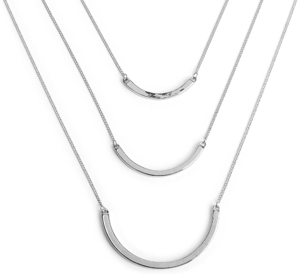 Stylebreaker Layerhalskette mit gebogenen Schmuckelementen Zeitlich begrenztes Angebot