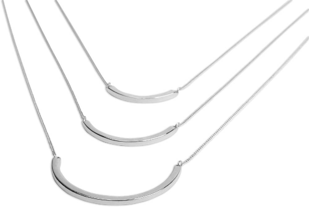 Stylebreaker Layerhalskette mit gebogenen Schmuckelementen Zeitlich begrenztes Angebot
