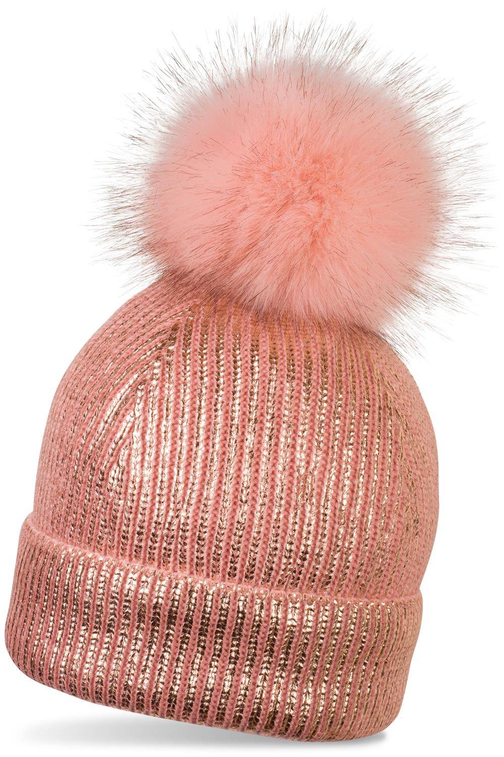 Stylebreaker Metallic Winter Strick Bommelmütze Tägliche Deals