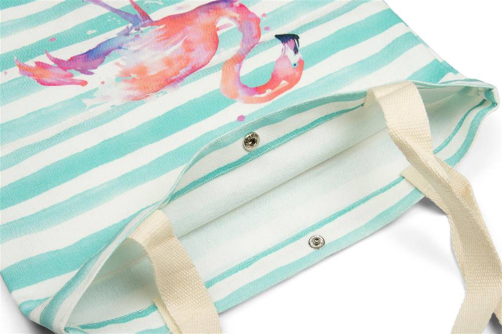 Stylebreaker Einkaufstasche mit Streifen und Flamingo Neueste Stile