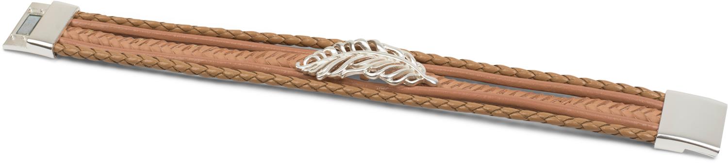 Stylebreaker Flecht Armband mit Feder Schmuck Element Sonderangebot der Fabrik
