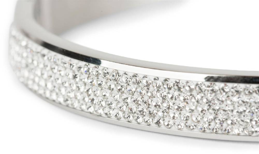 Stylebreaker Edelstahl Armreif mit Strass 50% Rabatt mit kostenlosem Versand