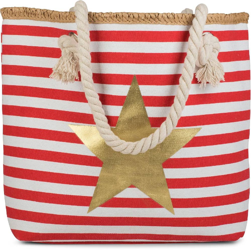 Stylebreaker Strandtasche mit breiten Streifen und Stern Clearance-Verkauf
