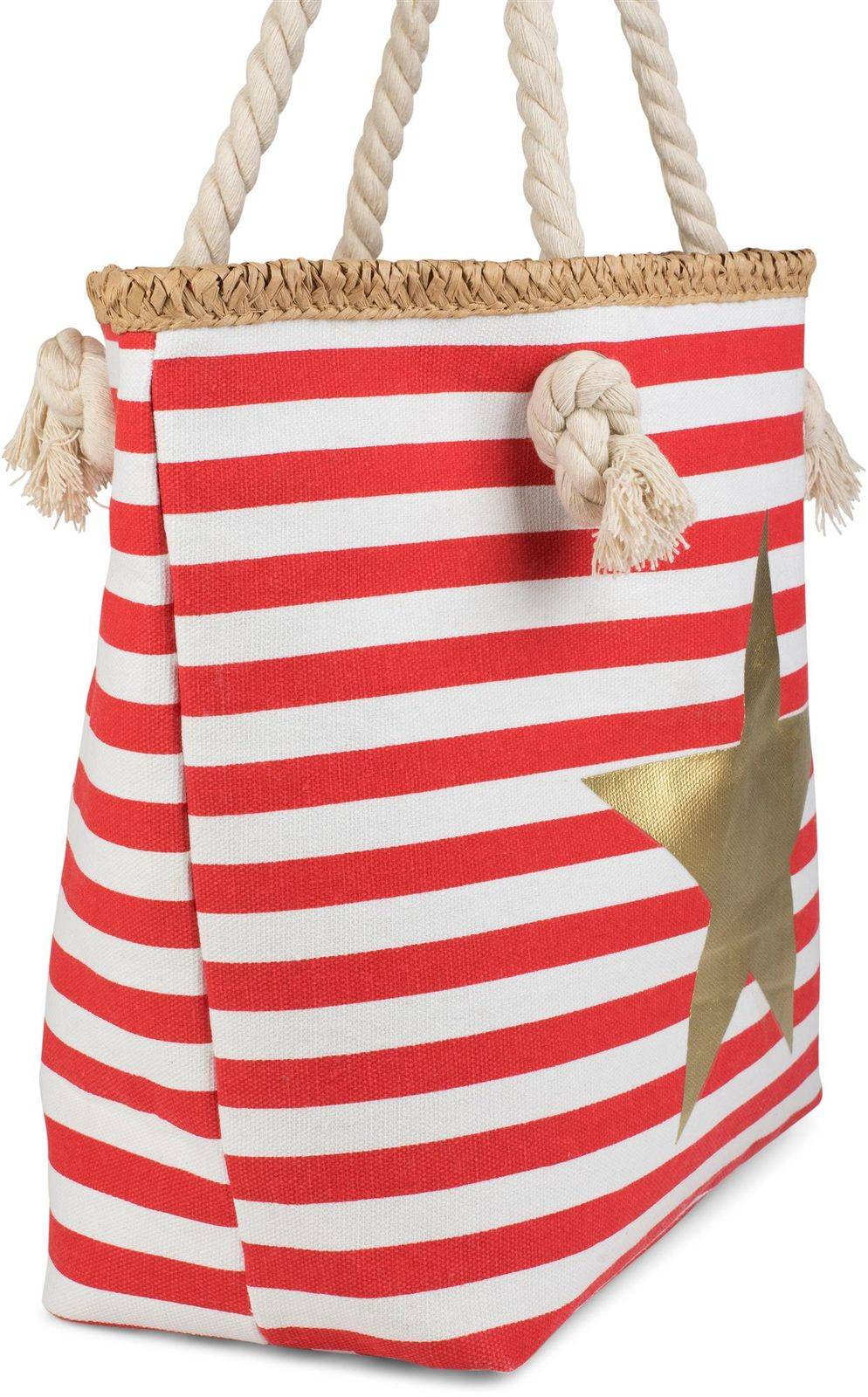 Stylebreaker Strandtasche mit breiten Streifen und Stern Clearance-Verkauf