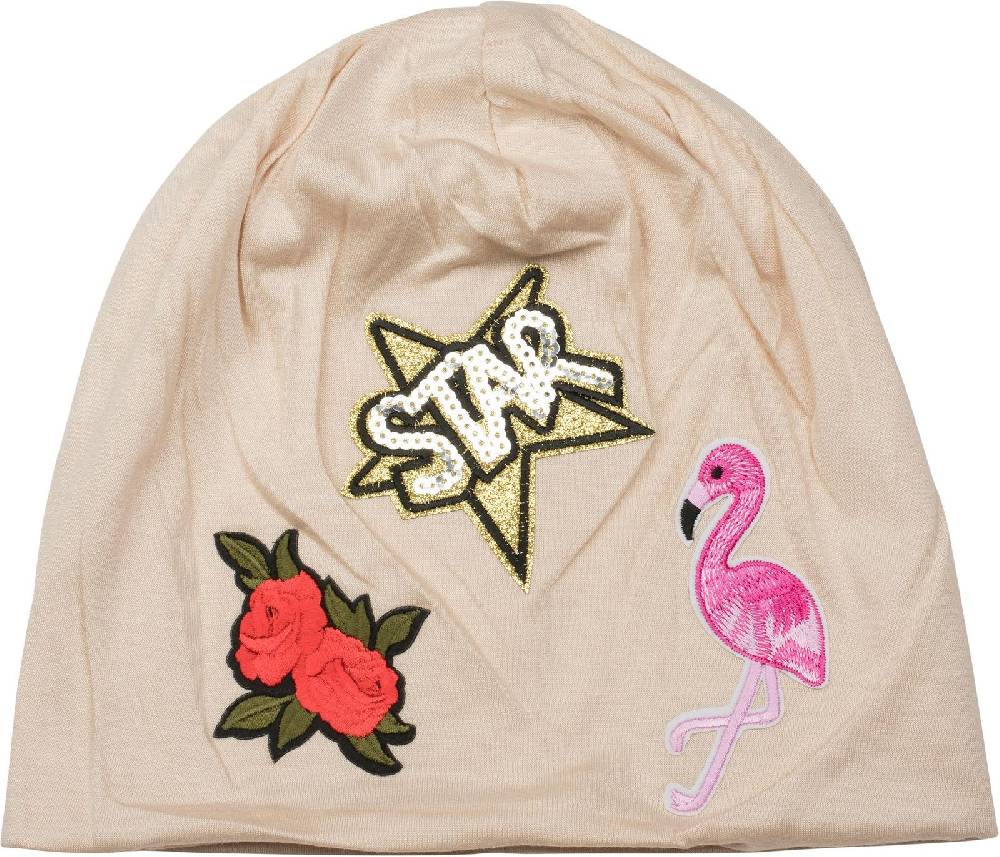 Stylebreaker Beanie mit vielen Patches Fabrikladen