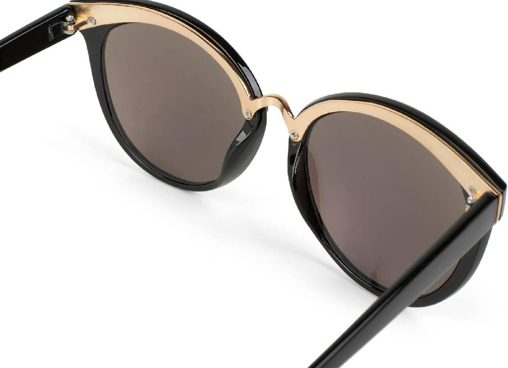 Stylebreaker Cat Eye Sonnenbrille Material-Mix-Rahmen Auslauf