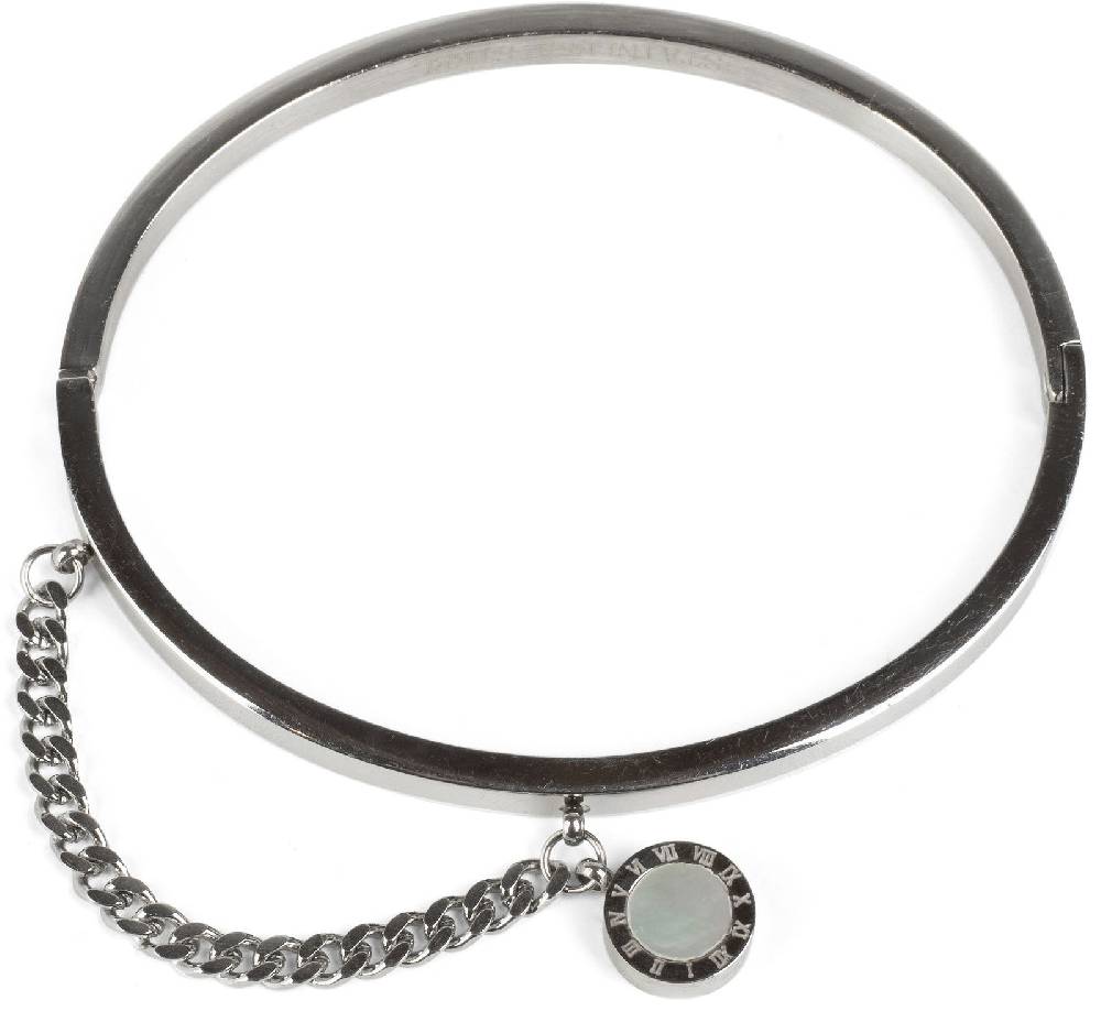 Stylebreaker Edelstahl Armreif mit Kette & Anhänger im Angebot