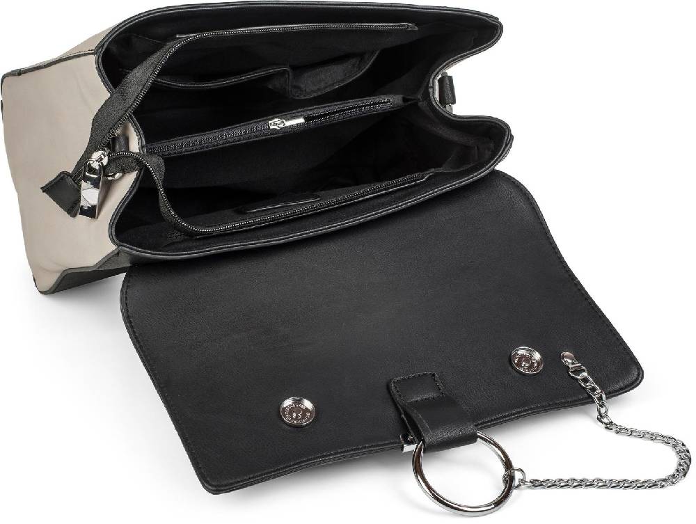 Stylebreaker Henkeltasche 2-Tone mit Metall Ring und Kette Flash Sale