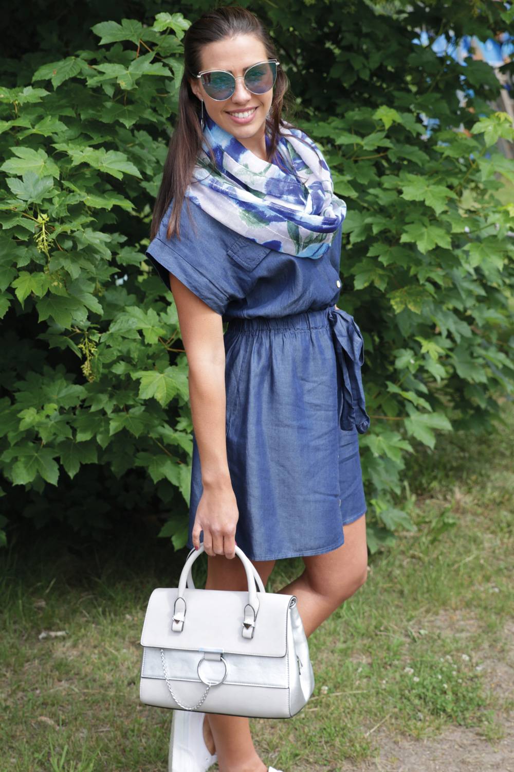 Stylebreaker Henkeltasche 2-Tone mit Metall Ring und Kette Flash Sale